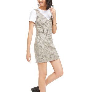 Bar III Faux-Suede Snake-Embossed Dress